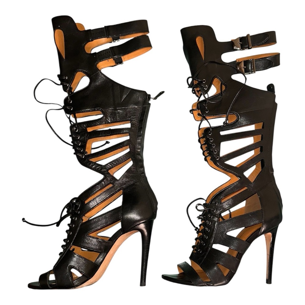 Rebecca Minkoff Elegant Black cut out leather Strappy Heels - Picture 2 of 7
